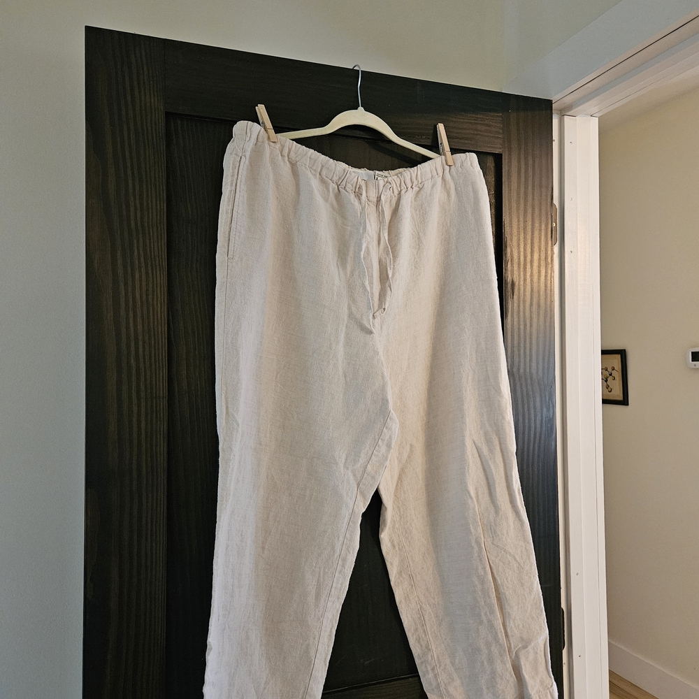 Orvis Women's Light Cream Linen Pants - Picture 2 of 3